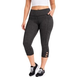 SHOSHO Capri Leggings Criss-cross Calf Gray Size Medium